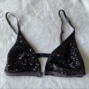 Victoria’s Secret black sequin bralette, size M